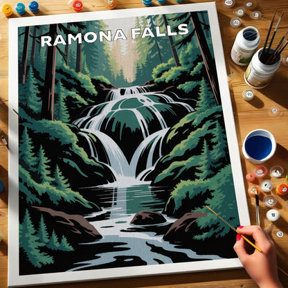 Ramona Falls - U.S. Waterfalls | Paint by Numbers Kit