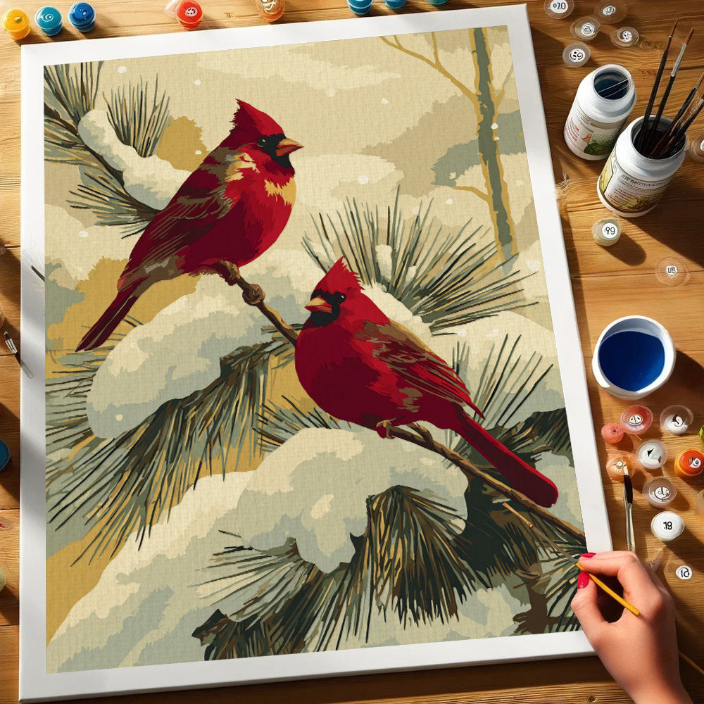 Red Cardinals | Paint by Numbers Kit
