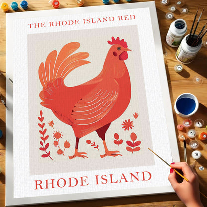 Rhode Island State Bird Rhode Island Red | Paint by Numbers Kit