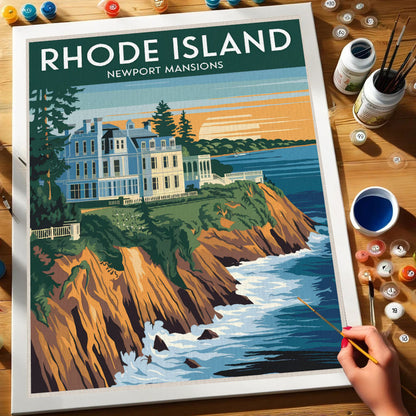 Rhode Island - Newport Mansions | Paint by Numbers Kit
