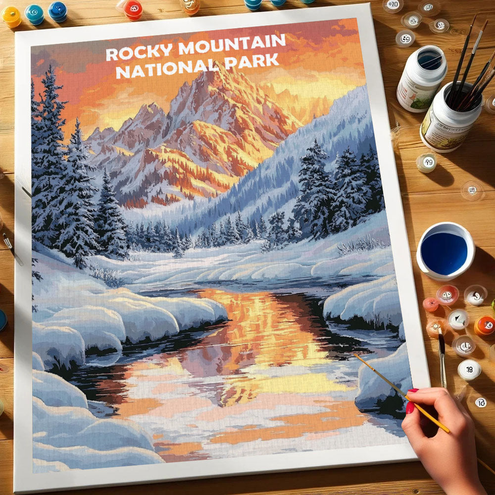 Rocky Mountain National Park Winter | Paint by Numbers Kit