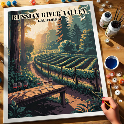 Russian River Valley Wineries, California | Paint by Numbers Kit
