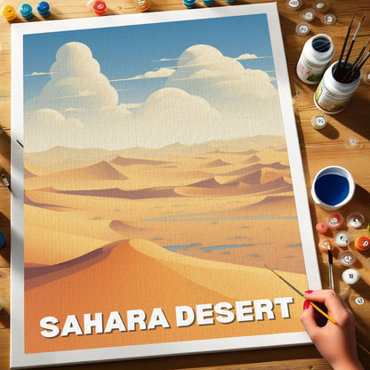 Sahara Desert Travel Poster | Paint by Numbers Kit