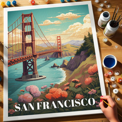 San Francisco Travel Poster | Paint by Numbers Kit