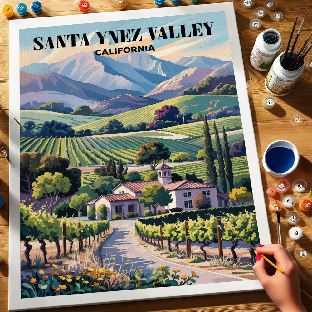 Santa Ynez Valley Wineries, California | Paint by Numbers Kit