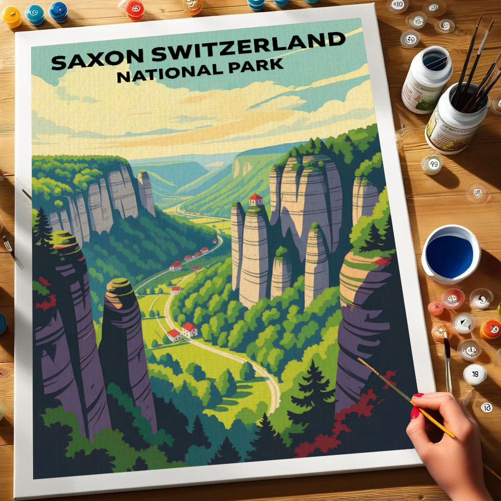 Saxon Switzerland - German National Park | Paint by Numbers Kit