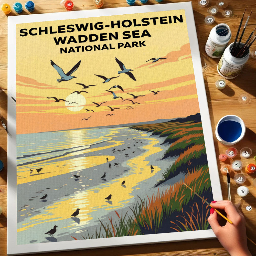 Schleswig-Holstein Wadden Sea - German National Park | Paint by Numbers Kit