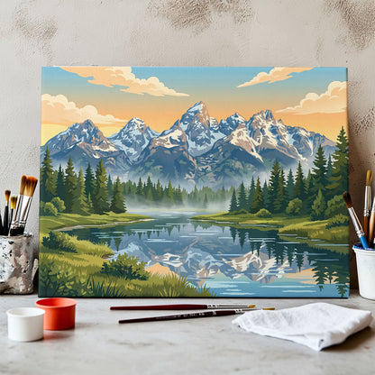Schwabacher Landing - Grand Teton | Paint by Numbers Kit