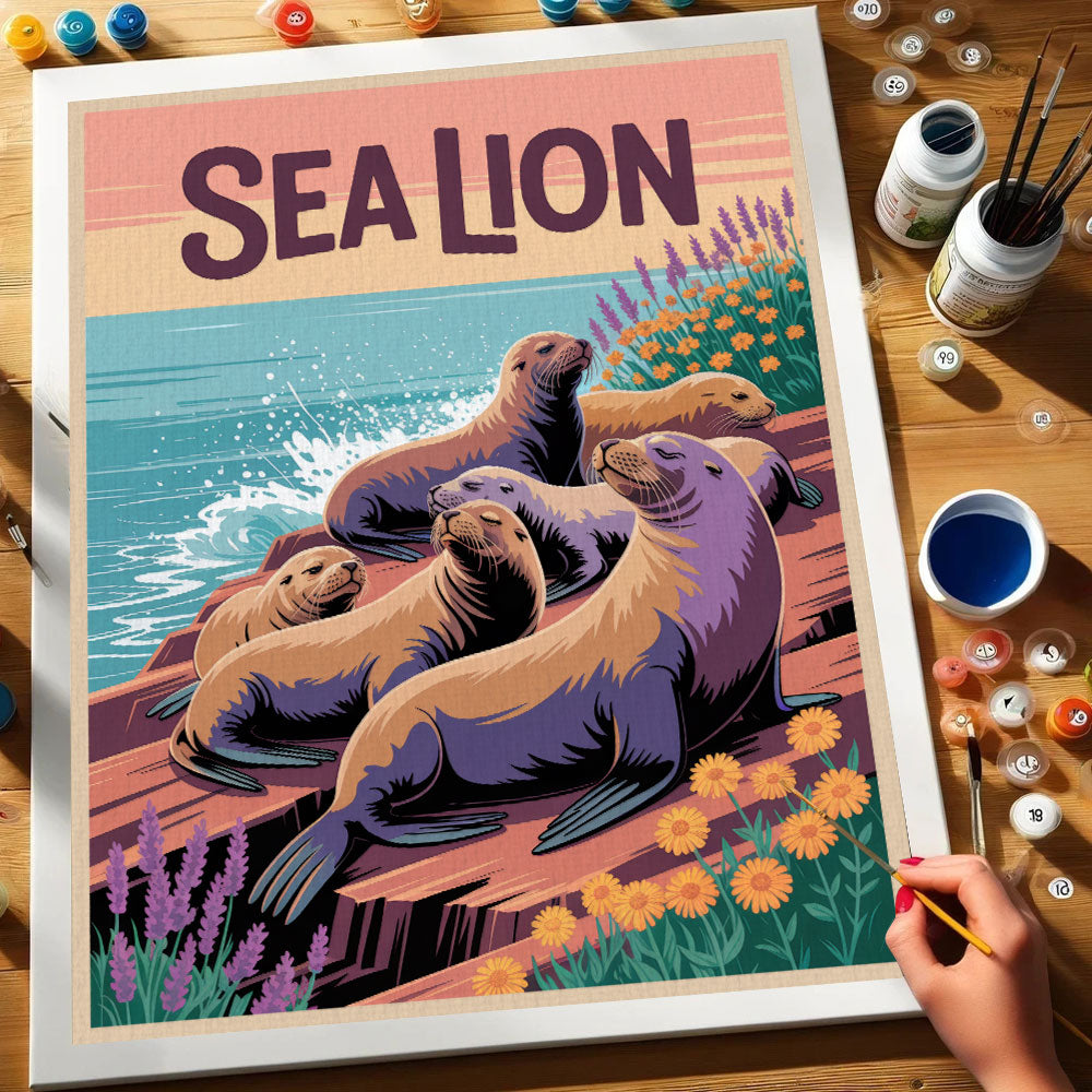 Sea Lion - National Park Wildlife | Paint by Numbers Kit