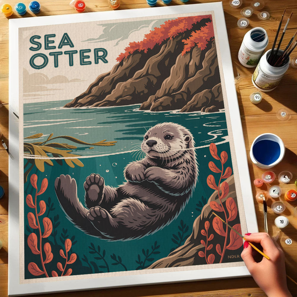Sea Otter - National Park Wildlife | Paint by Numbers Kit