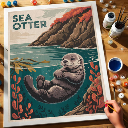 Sea Otter - National Park Wildlife | Paint by Numbers Kit