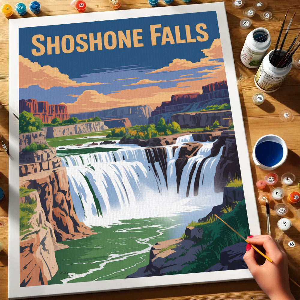 Shoshone Falls - U.S. Waterfalls | Paint by Numbers Kit