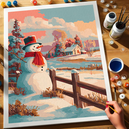 Smiling Snowman | Paint by Numbers Kit
