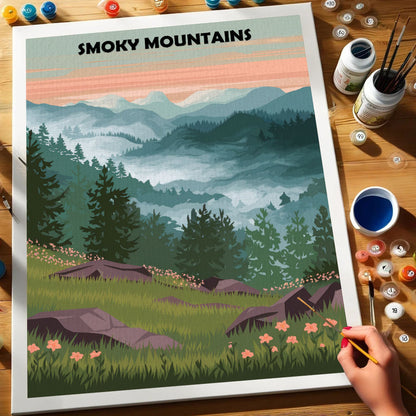 Smoky Mountains, USA | Paint by Numbers Kit