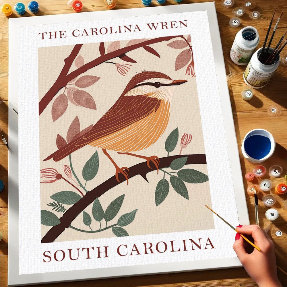 South Carolina State Bird Carolina Wren | Paint by Numbers Kit