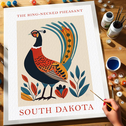 South Dakota State Bird Ring-necked Pheasant | Paint by Numbers Kit