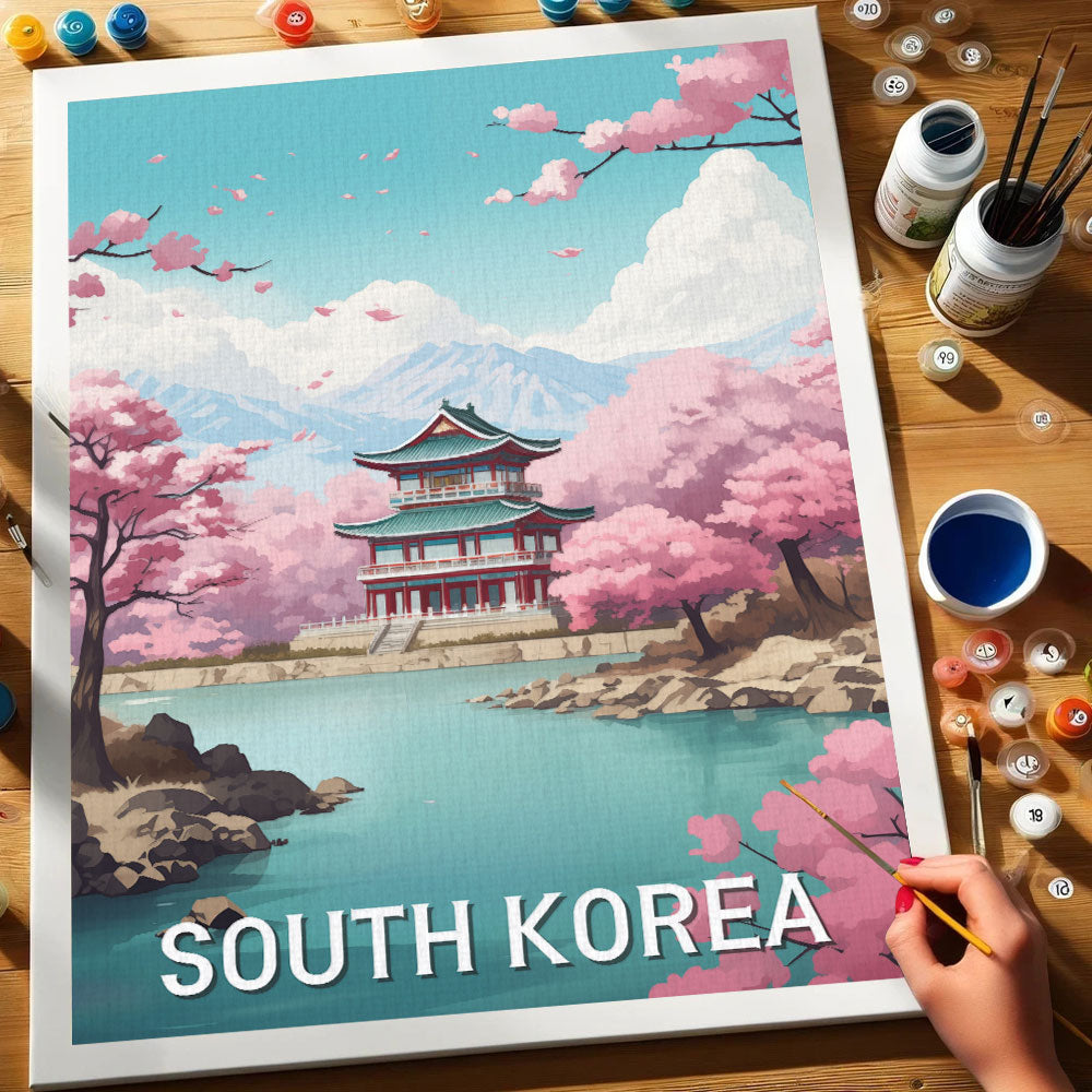 South Korea Travel Poster | Paint by Numbers Kit