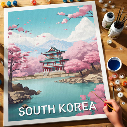 South Korea Travel Poster | Paint by Numbers Kit