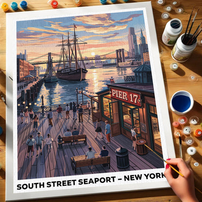 South Street Seaport, New York | US Landmark | Paint by Numbers Kit