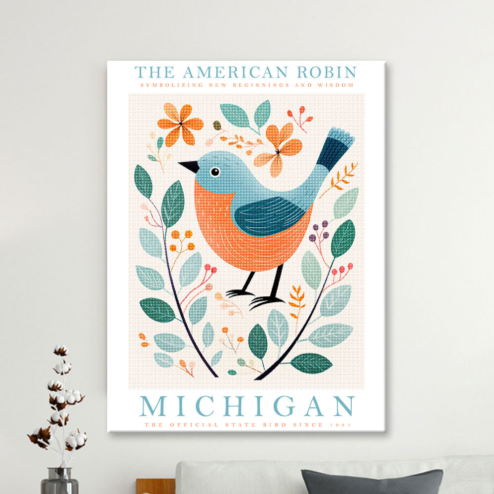 Michigan State Bird Diamond Painting