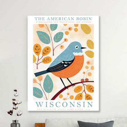 Wisconsin State Bird Diamond Painting