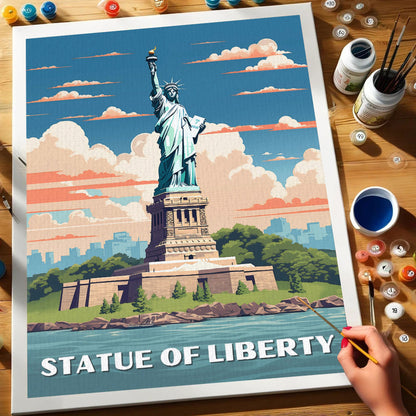 Statue of Liberty Travel Poster | Paint by Numbers Kit
