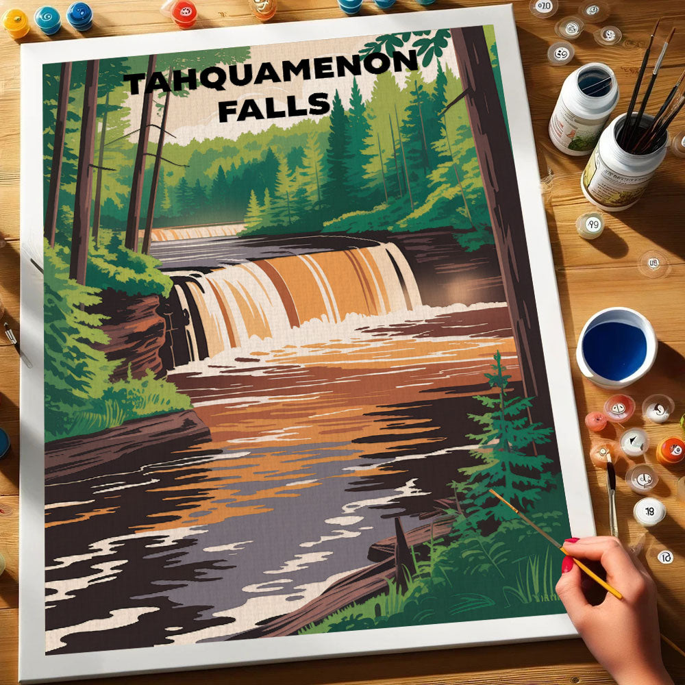 Tahquamenon Falls - U.S. Waterfalls | Paint by Numbers Kit