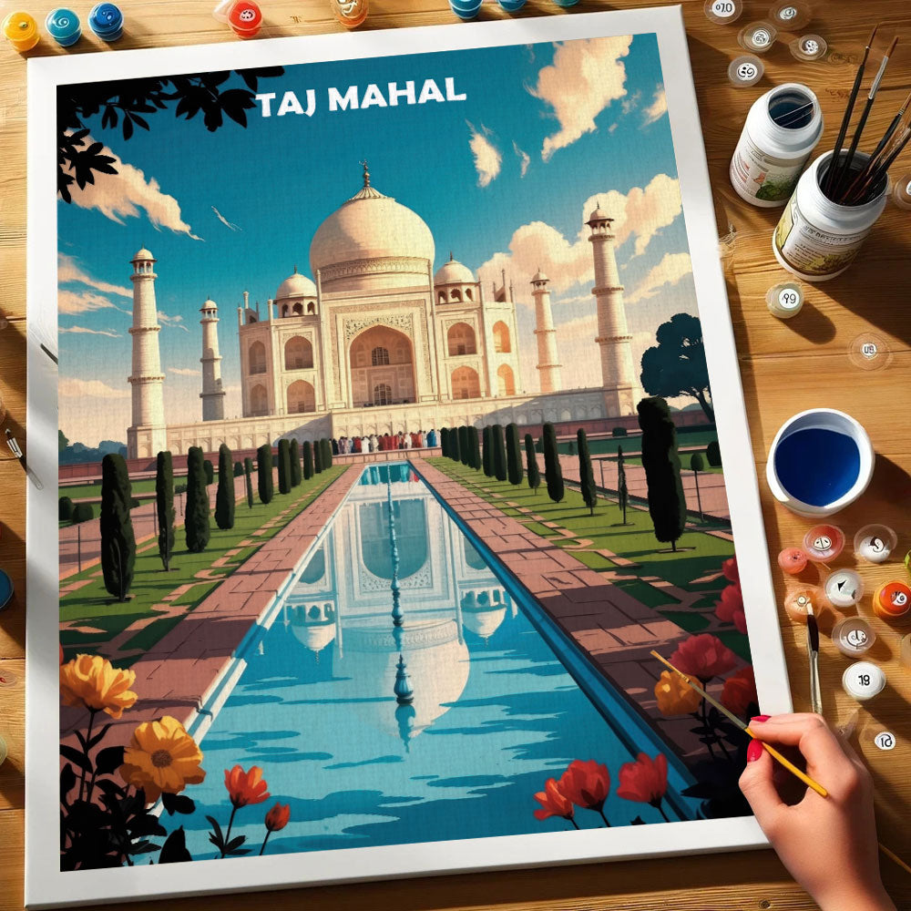 Taj Mahal, India - World Heritage | Paint by Numbers Kit