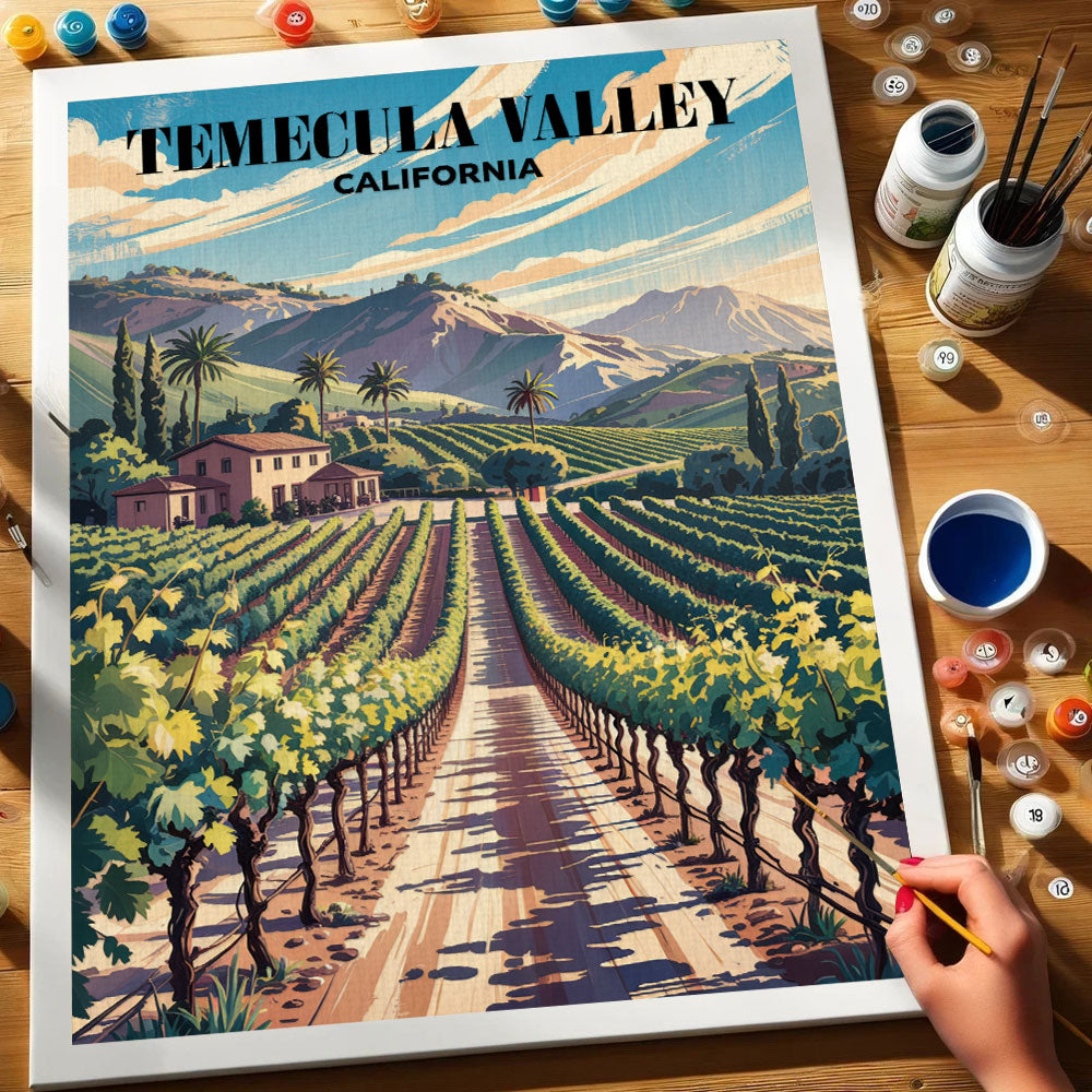 Weingüter im Temecula Valley, Kalifornien | Malen nach Zahlen-Set