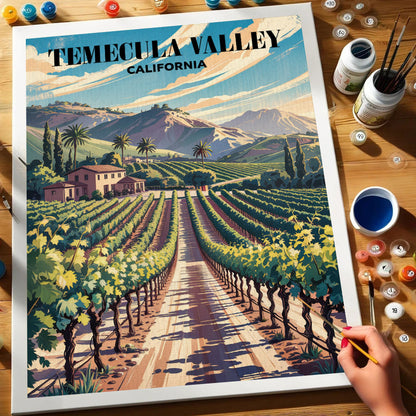 Weingüter im Temecula Valley, Kalifornien | Malen nach Zahlen-Set
