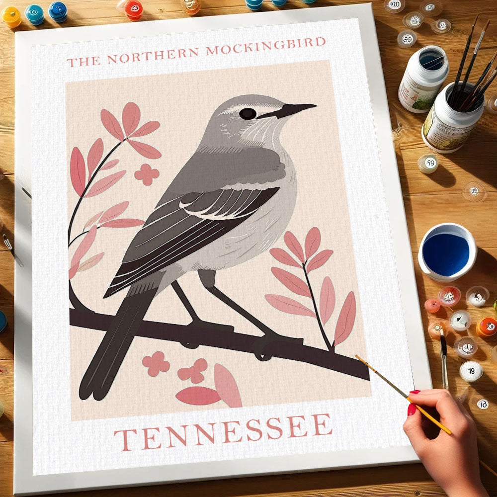 Tennessee State Bird Northern Mockingbird | Paint by Numbers Kit