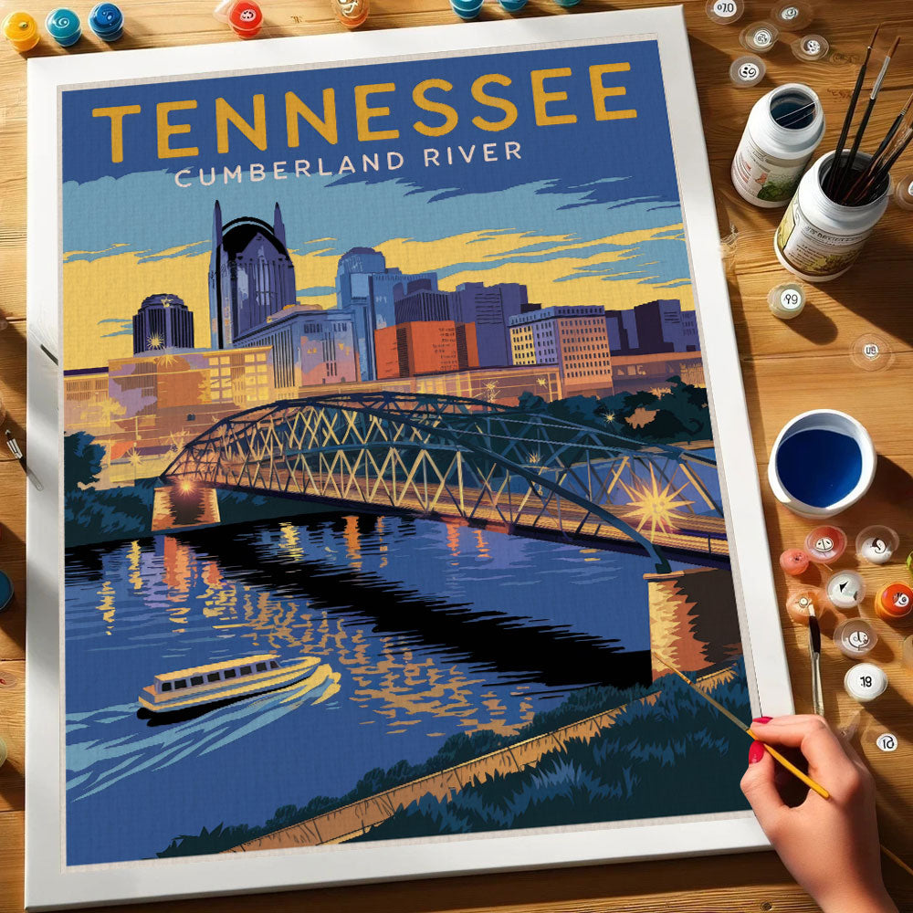Tennessee – Cumberland River | Malen nach Zahlen Set