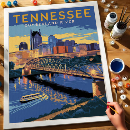 Tennessee – Cumberland River | Malen nach Zahlen Set