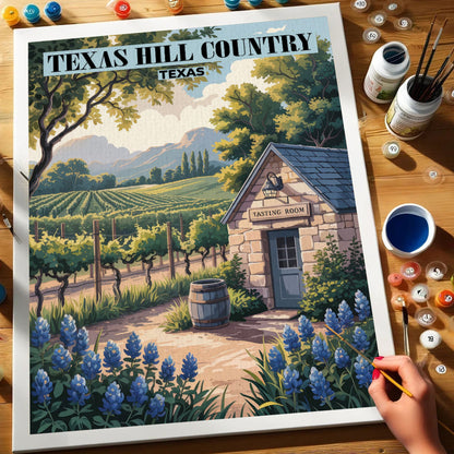 Texas Hill Country Wineries, Texas | Paint by Numbers Kit