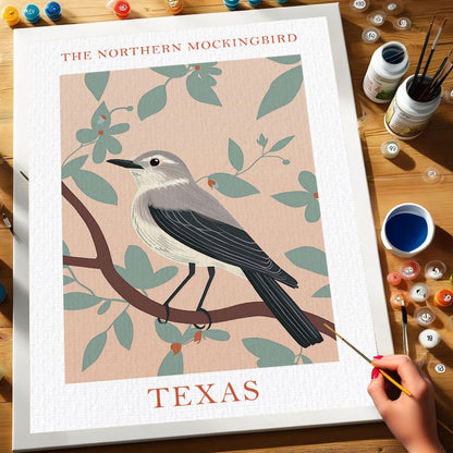 Texas State Bird Northern Mockingbird | Paint by Numbers Kit