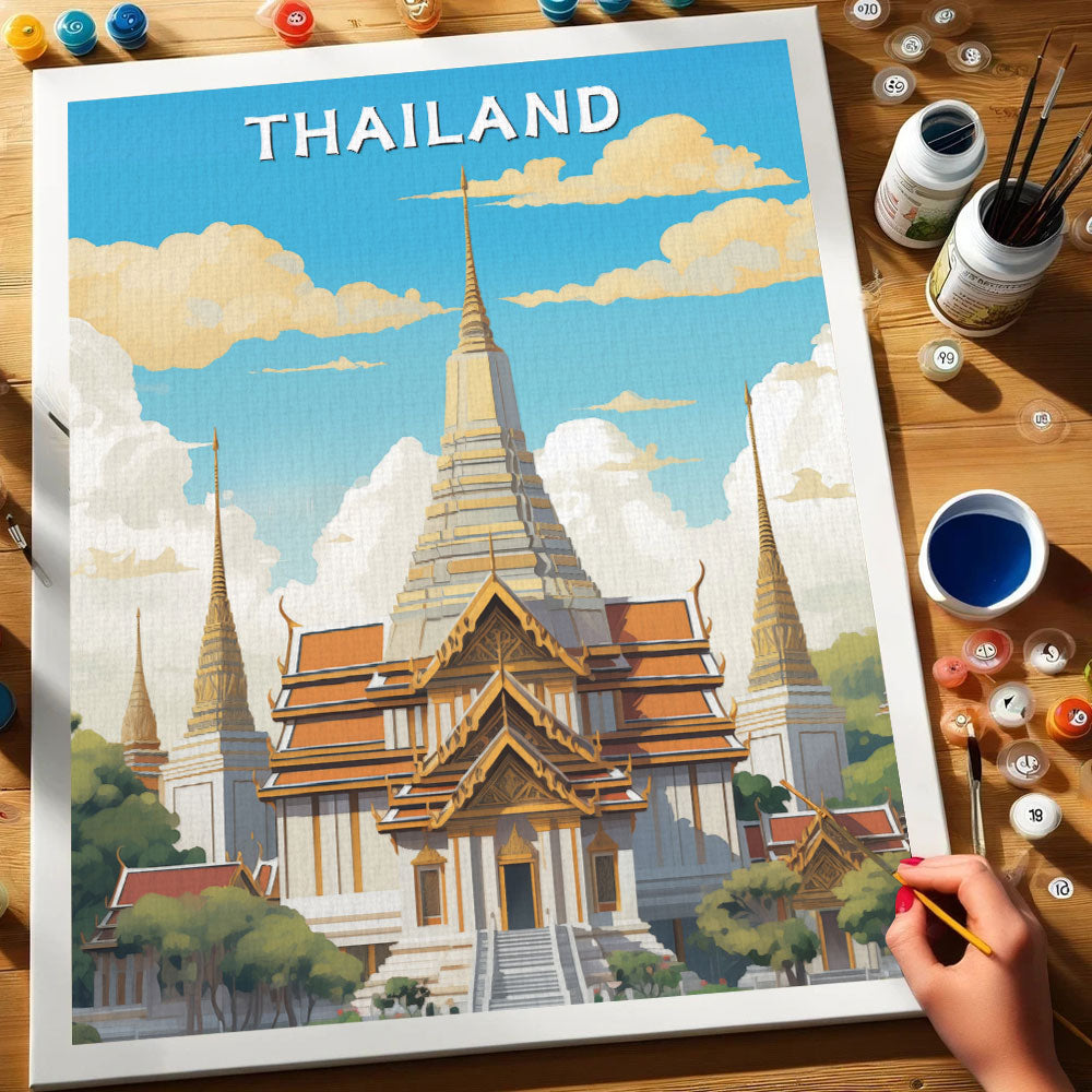 Thailand Reiseposter | Malen nach Zahlen Set