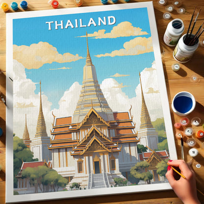 Thailand Reiseposter | Malen nach Zahlen Set