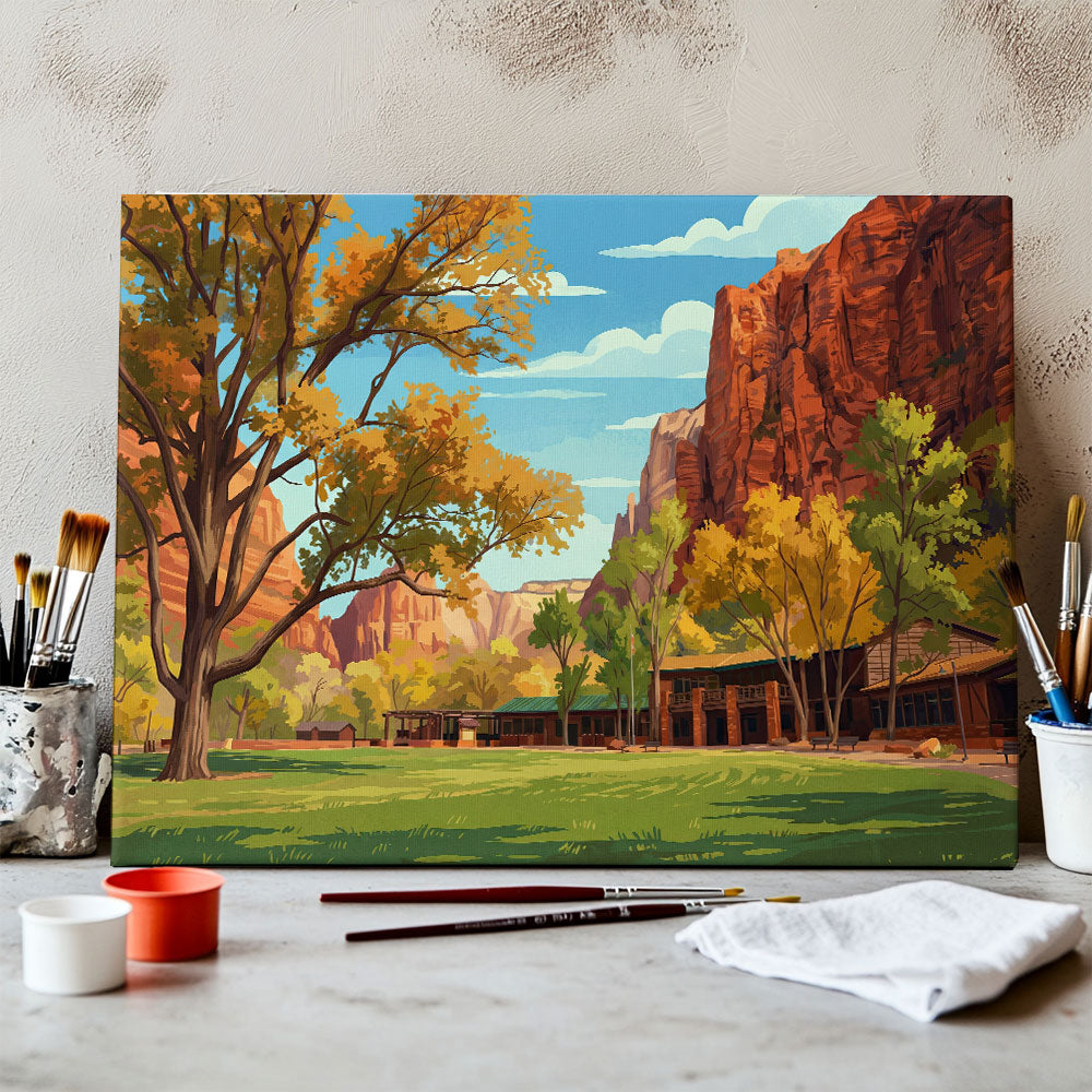 The Zion Lodge | Paint by Numbers Kit
