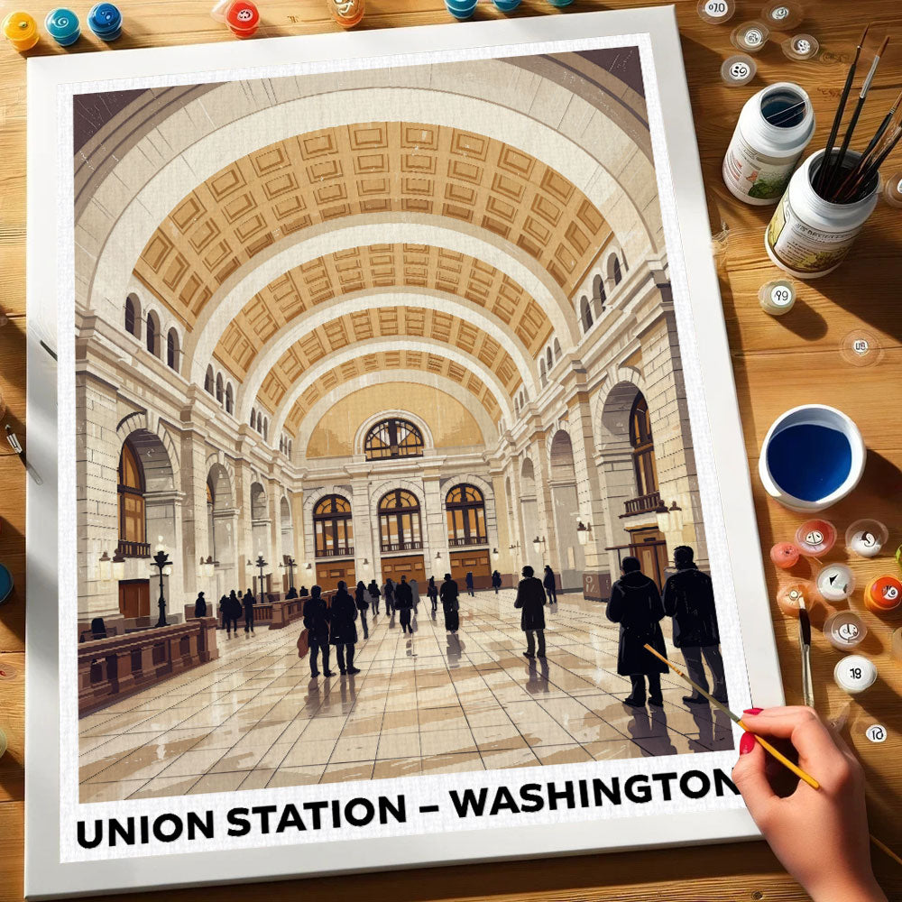 Union Station, Washington | US Landmark | Paint by Numbers Kit