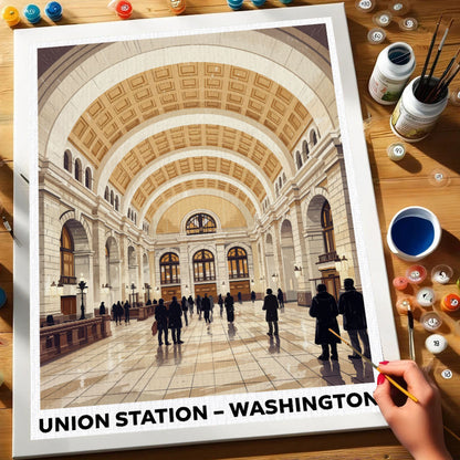 Union Station, Washington | US Landmark | Paint by Numbers Kit