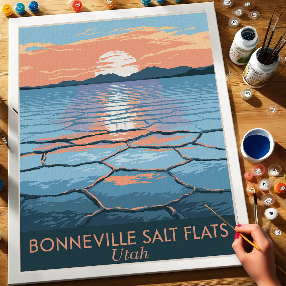 Utah - Bonneville Salt Flats | Paint by Numbers Kit