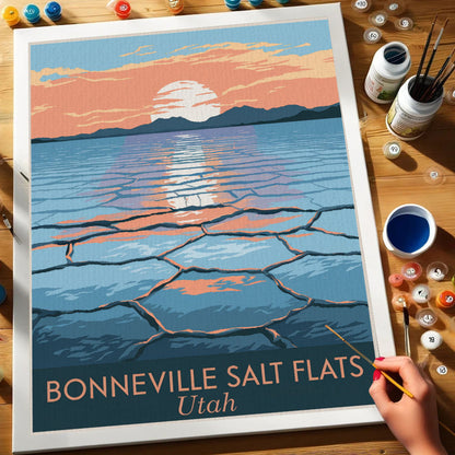 Utah - Bonneville Salt Flats | Paint by Numbers Kit
