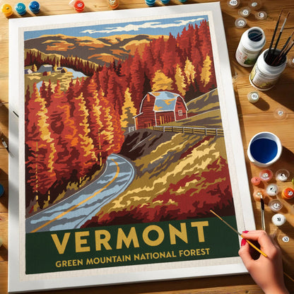 Vermont - Green Mountain National Forest | Paint by Numbers Kit