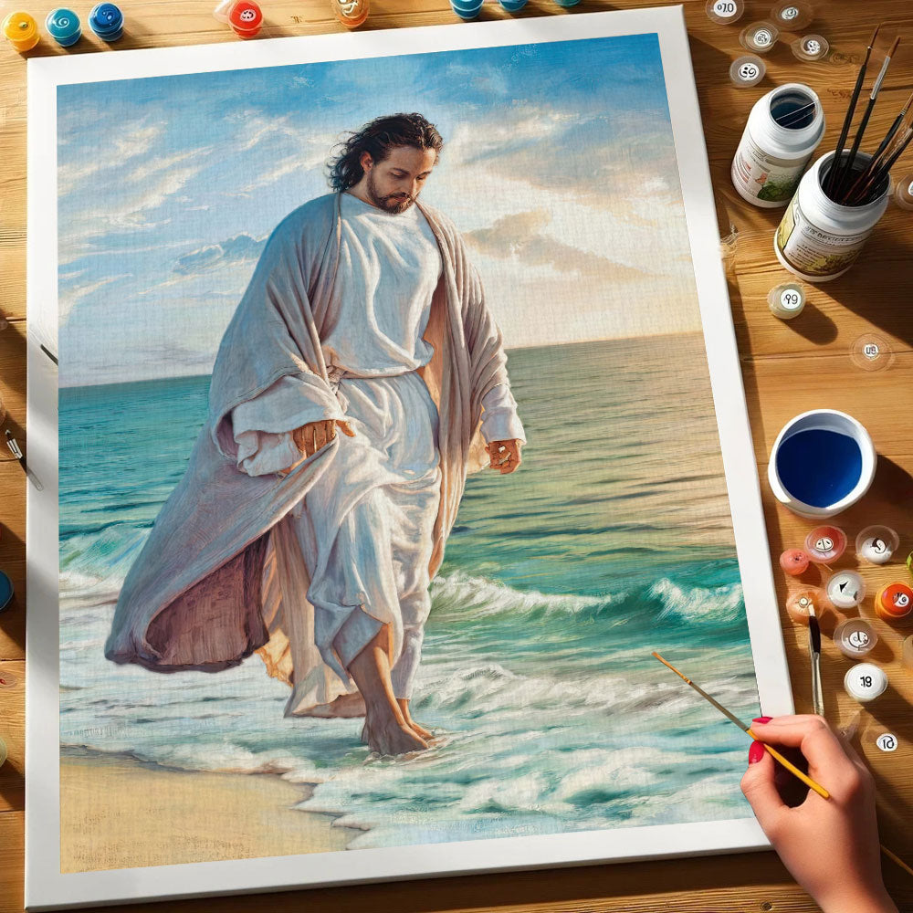 Jesus Walking on The Beach | Paint by Numbers Kit