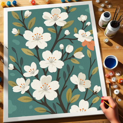 White Blossoms | Paint by Numbers Kit