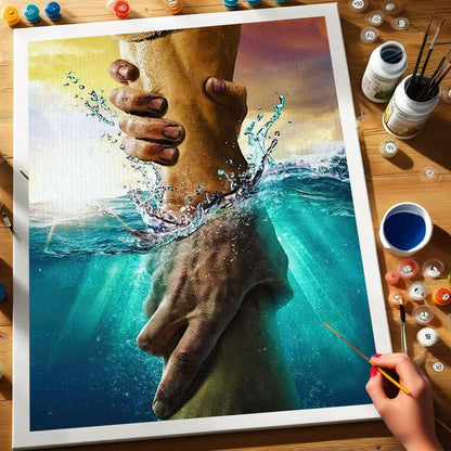 Jesus Saving Hand | Paint by Numbers Kit