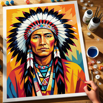 Noble Chief - Native American | Paint by Numbers Kit