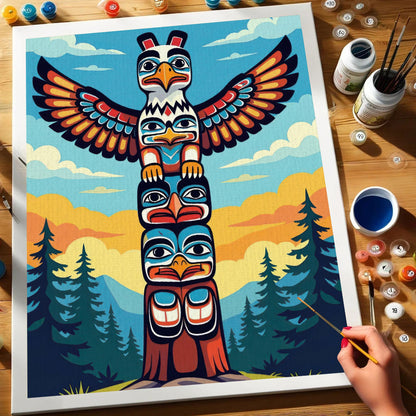 Totem Spirit - Native American | Paint by Numbers Kit