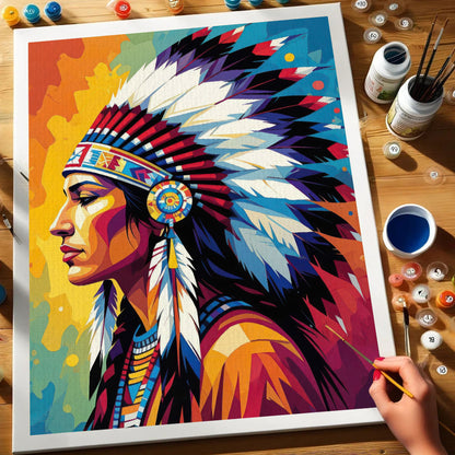 Silent Chief - Native American | Paint by Numbers Kit