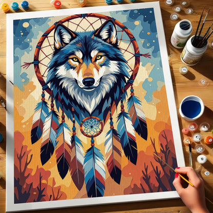 Dream Wolf - Native American | Paint by Numbers Kit